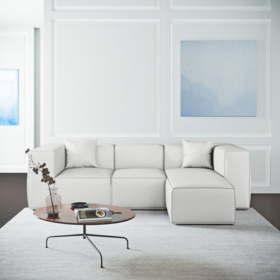 Varick Left-Chaise Sectional - Blanc Plush Velvet