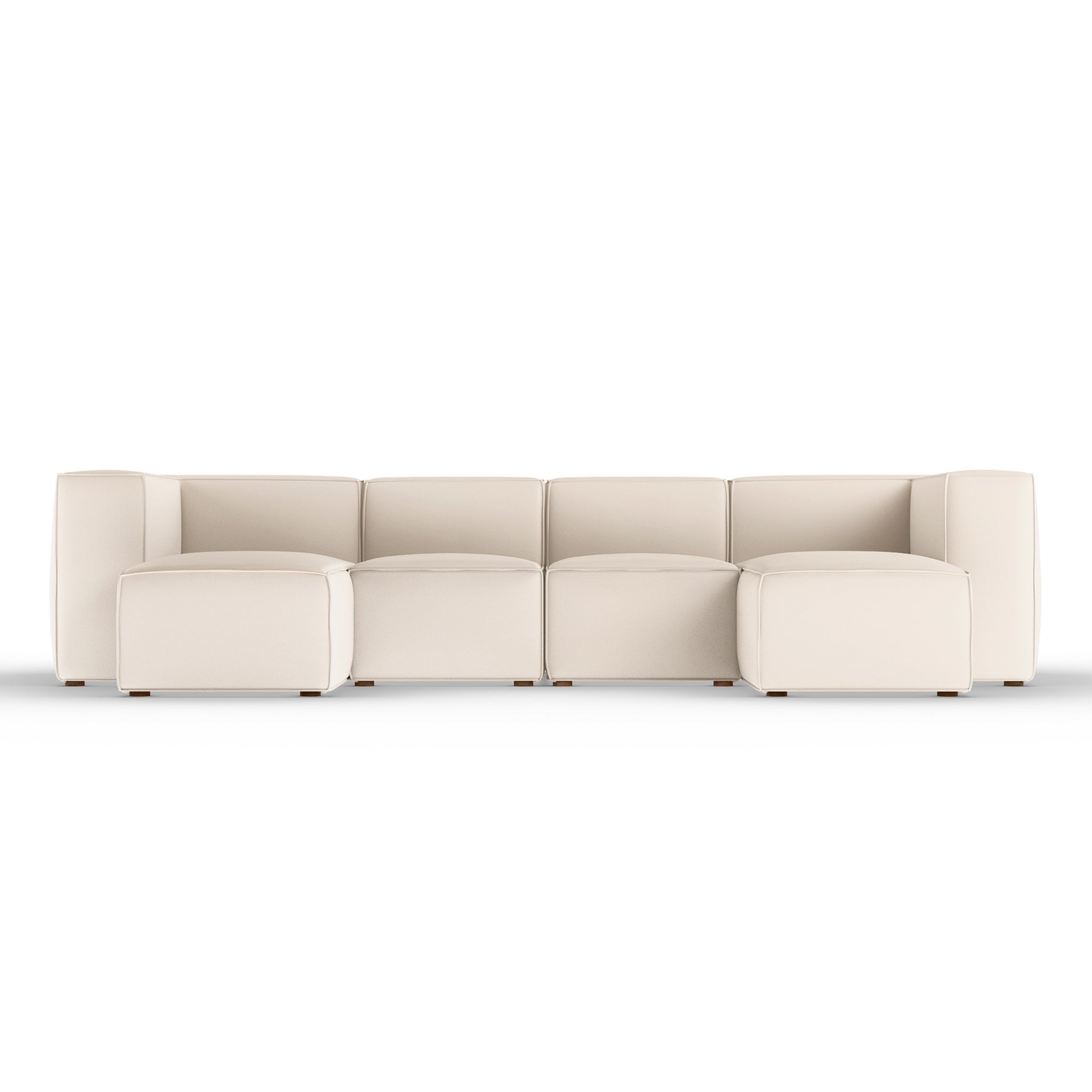 Varick U-Chaise Sectional - Oyster Plush Velvet