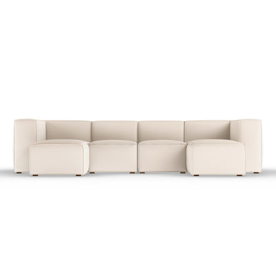 Varick U-Chaise Sectional - Oyster Plush Velvet
