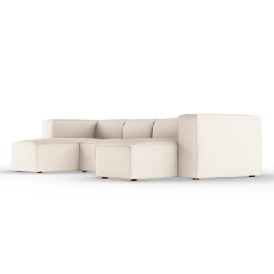 Varick U-Chaise Sectional - Oyster Plush Velvet