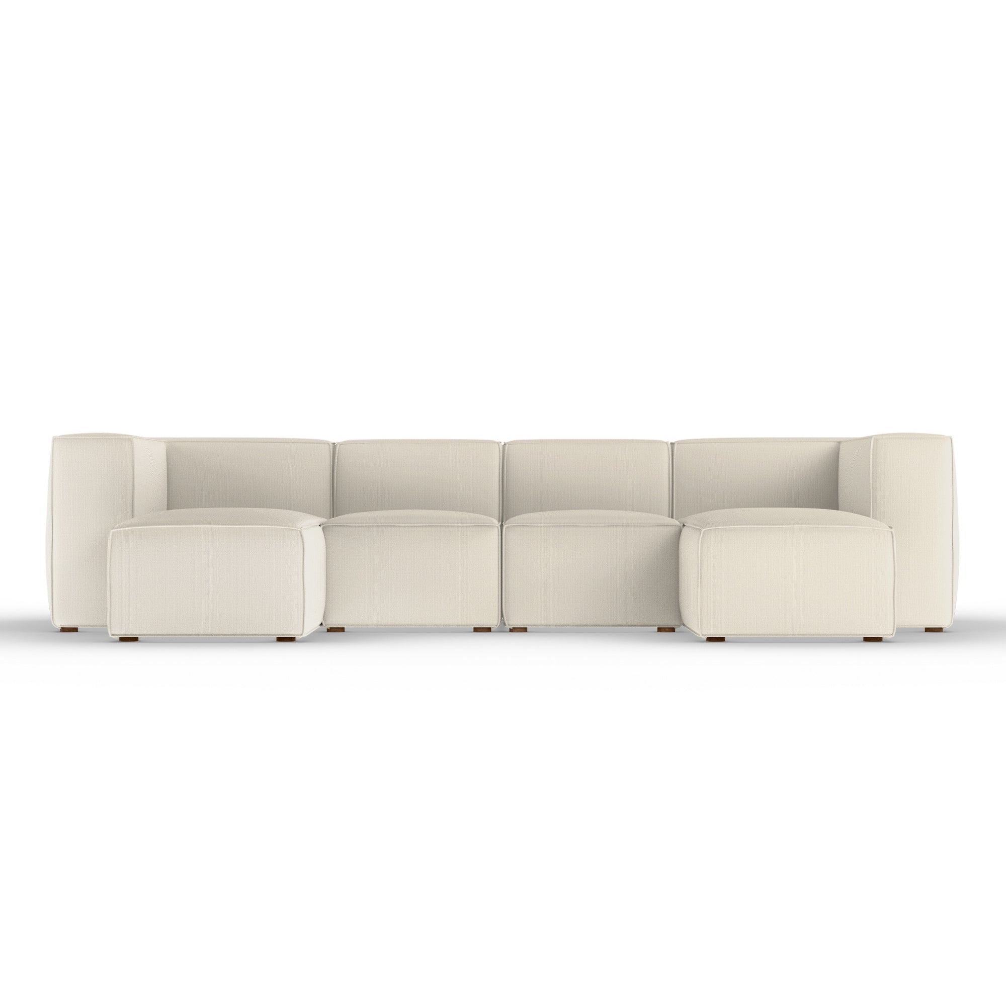 Varick U-Chaise Sectional - Oyster Box Weave Linen