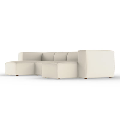 Varick U-Chaise Sectional - Oyster Box Weave Linen