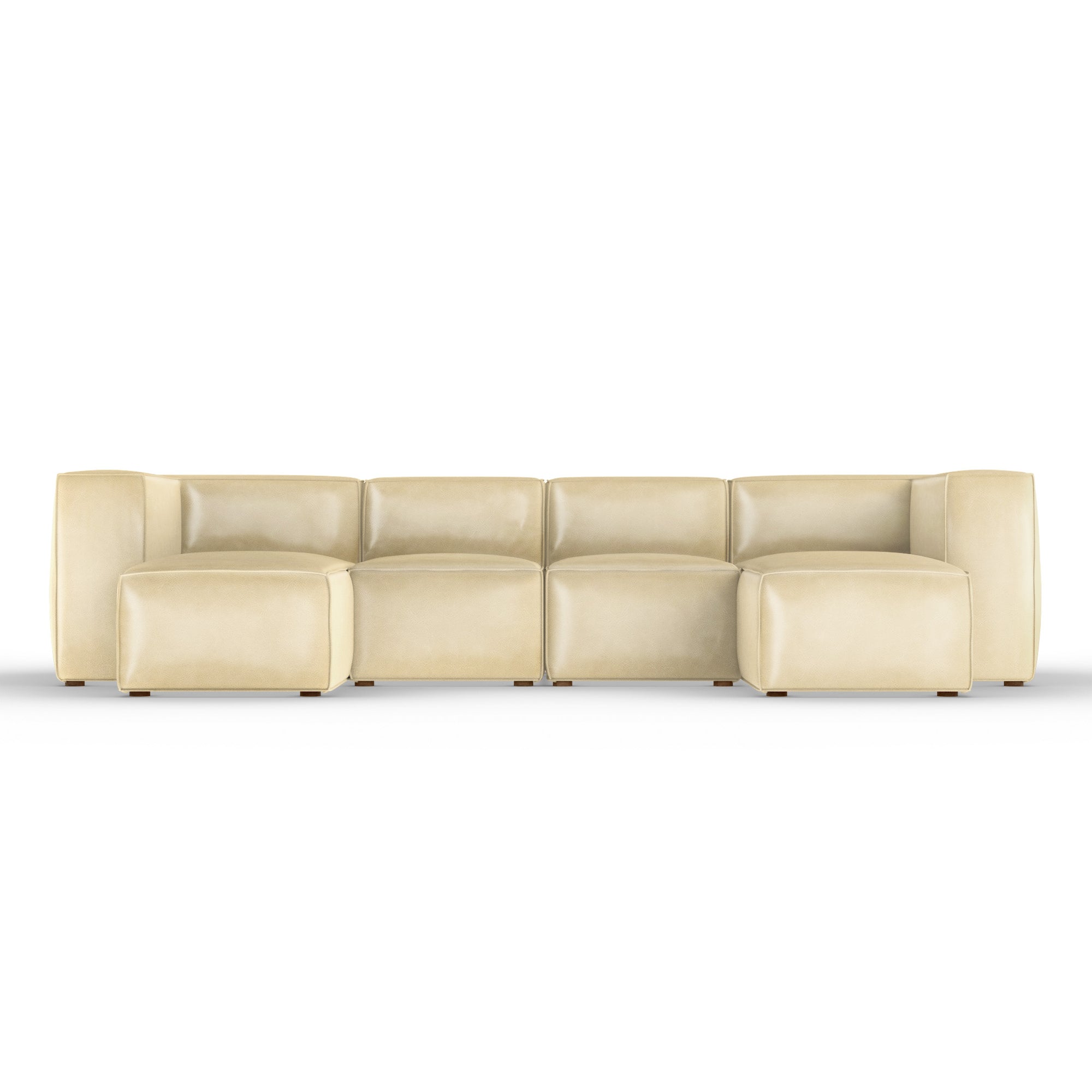 Varick U-Chaise Sectional - Oyster Vintage Leather