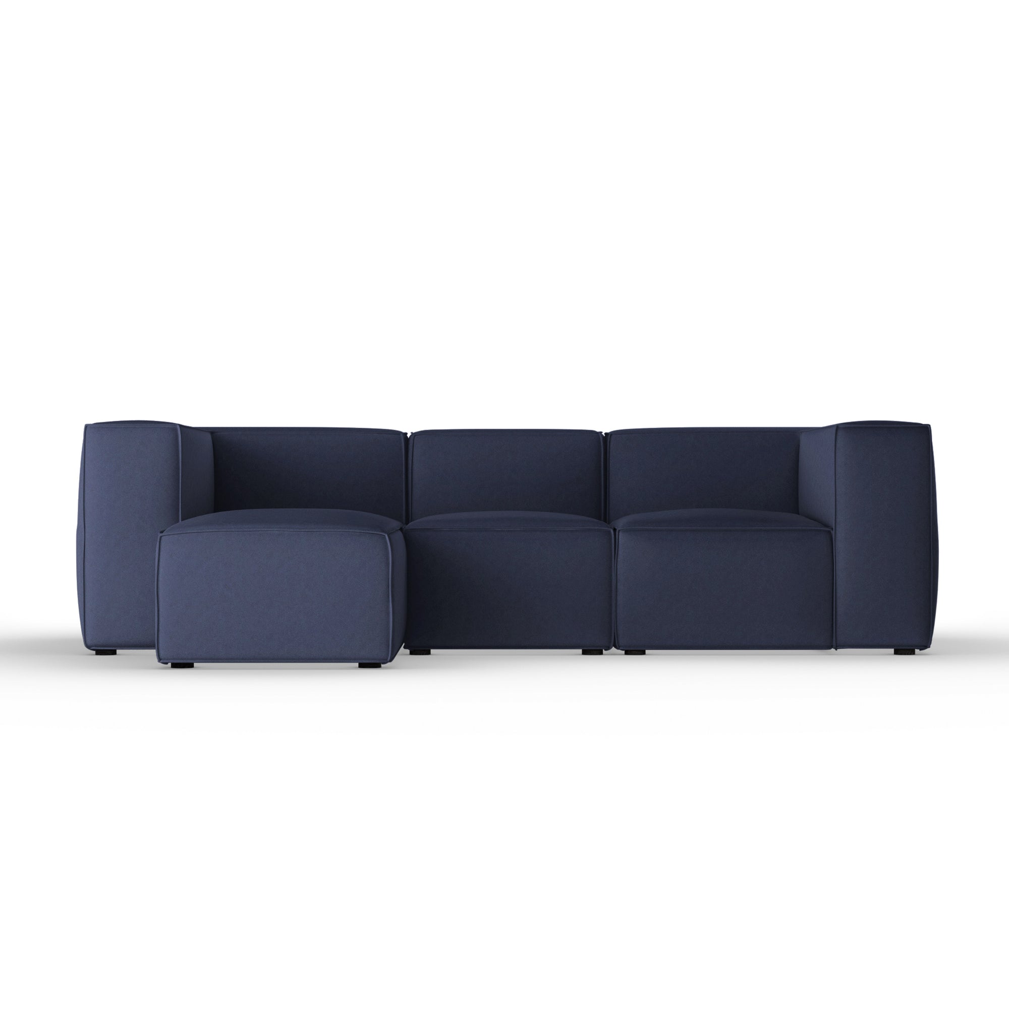 Varick Left-Chaise Sectional - Blue Print Plush Velvet