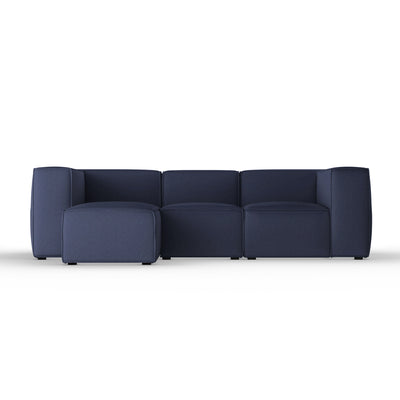 Varick Left-Chaise Sectional - Blue Print Plush Velvet