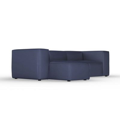 Varick Left-Chaise Sectional - Blue Print Plush Velvet