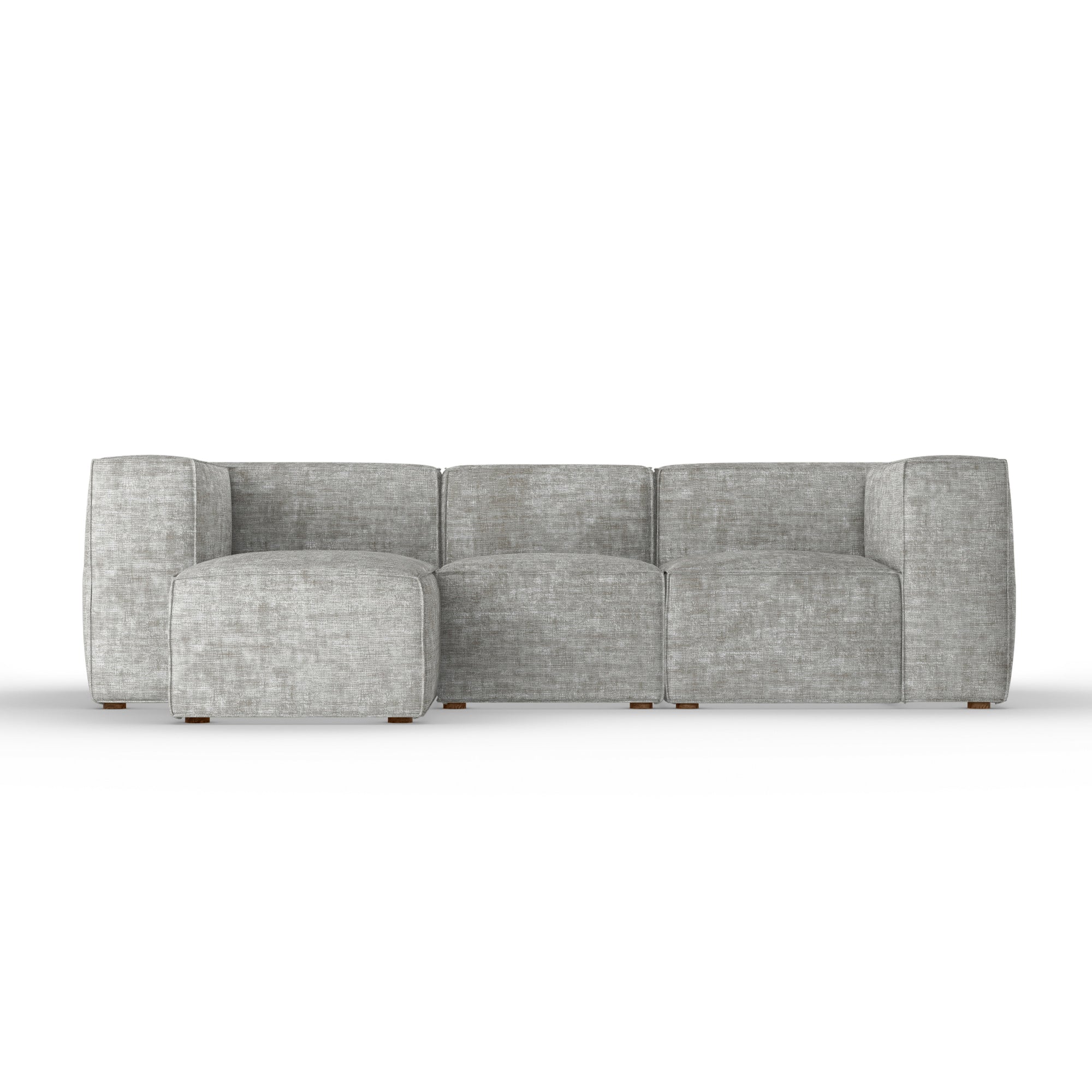 Varick Left-Chaise Sectional - Silver Streak Crushed Velvet