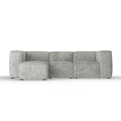 Varick Left-Chaise Sectional - Silver Streak Crushed Velvet