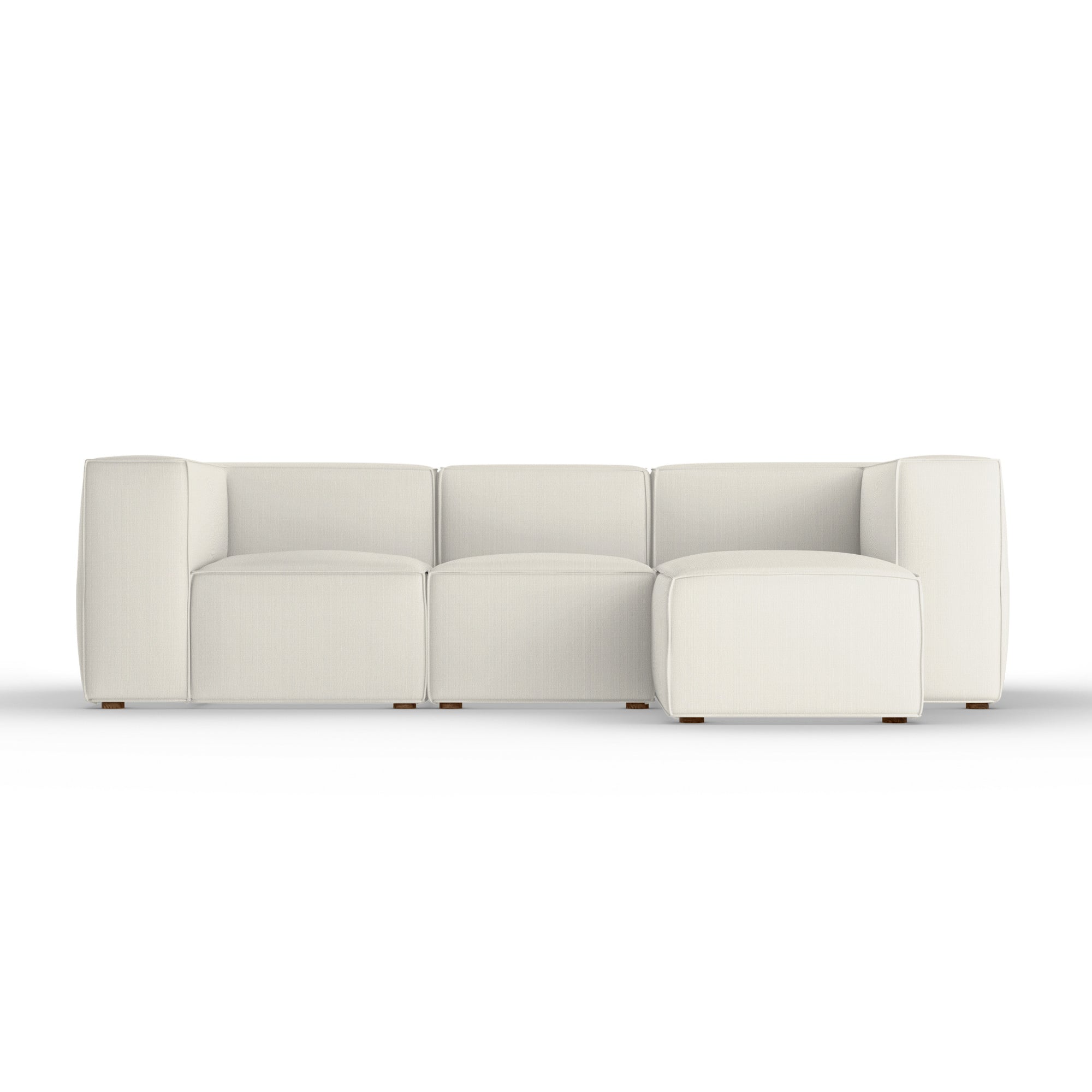 Varick Right-Chaise Sectional - Alabaster Box Weave Linen
