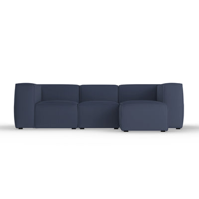Varick Right-Chaise Sectional - Blue Print Box Weave Linen