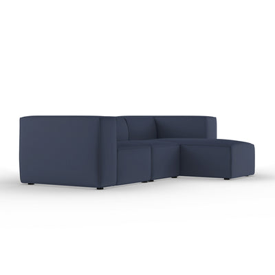 Varick Right-Chaise Sectional - Blue Print Box Weave Linen