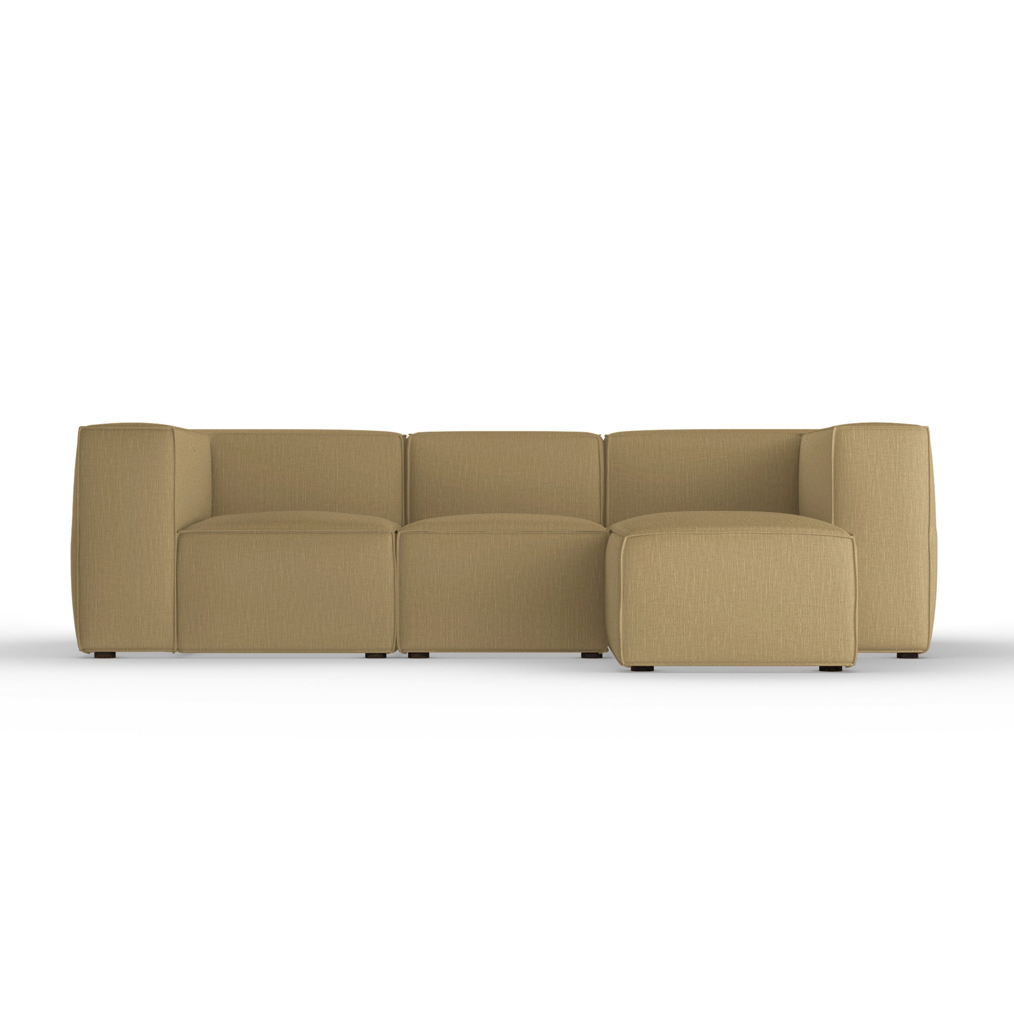 Varick Right-Chaise Sectional - Marzipan Box Weave Linen