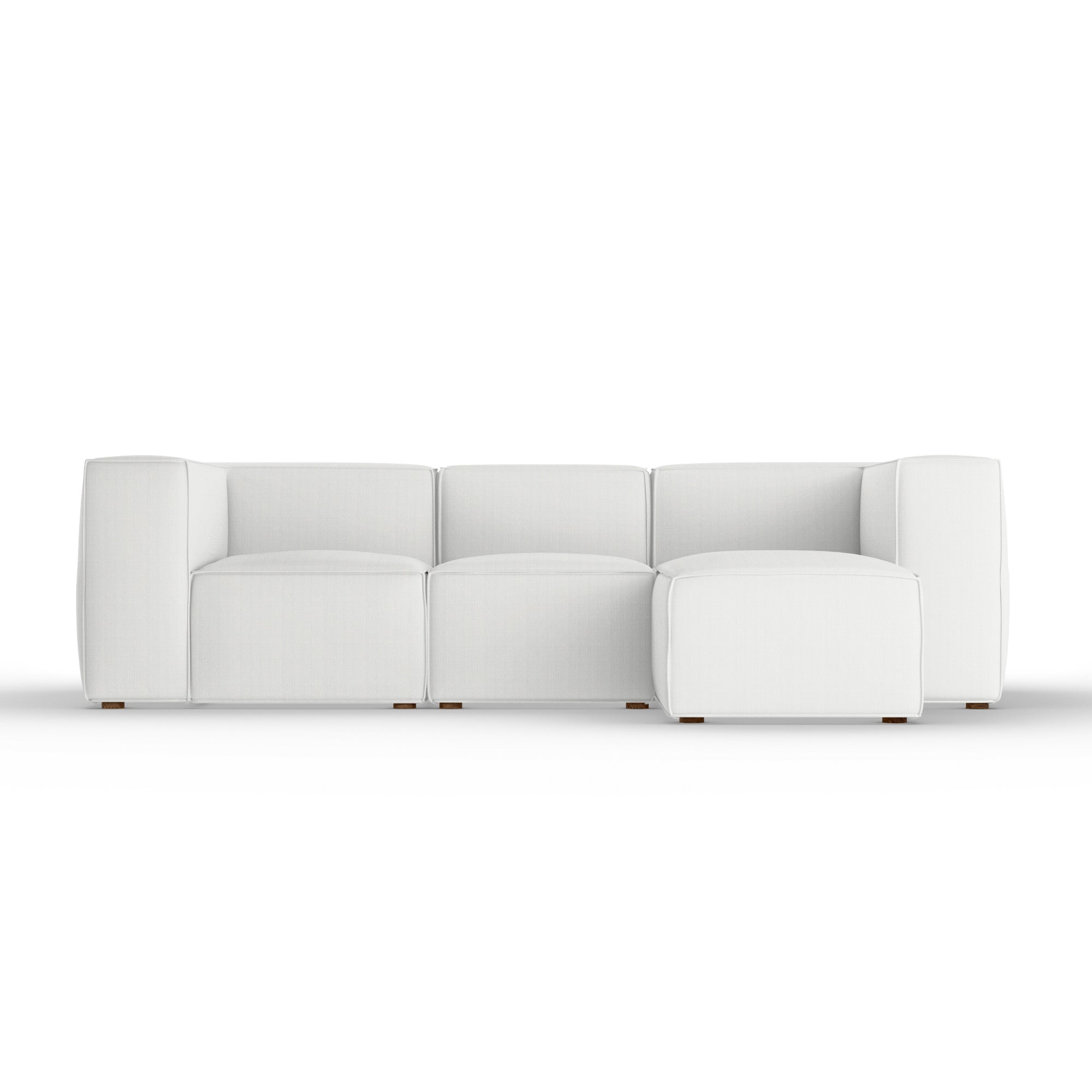 Varick Right-Chaise Sectional - Blanc Box Weave Linen