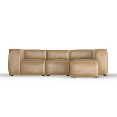 Varick Right-Chaise Sectional - Marzipan Vintage Leather