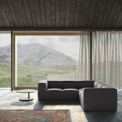 Varick 5-Piece Corner Sectional - Graphite Pebble Weave Linen