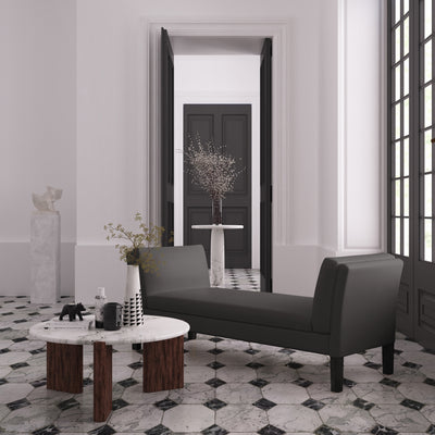 Charlton Bench - Graphite Crushed Velvet