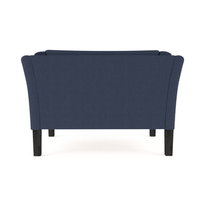 Charlton Chair - Blue Print Box Weave Linen