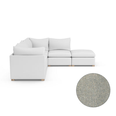 Evans 5-Piece Corner Sectional - Haze Basketweave