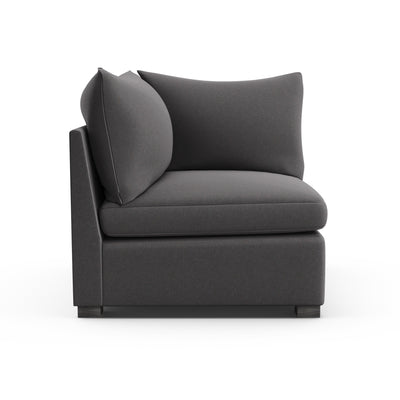 Evans Corner Chair - Graphite Plush Velvet