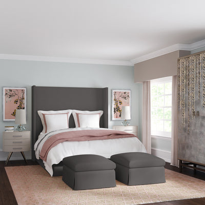 Ludlow Ottoman - Graphite Vintage Leather