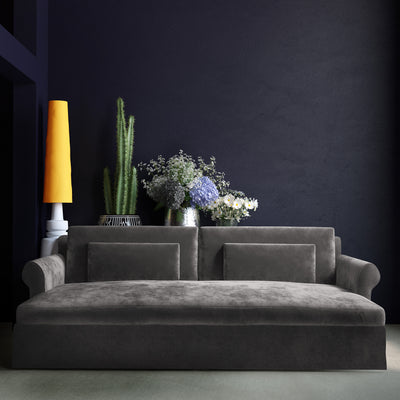Ludlow Daybed - Graphite Crushed Velvet