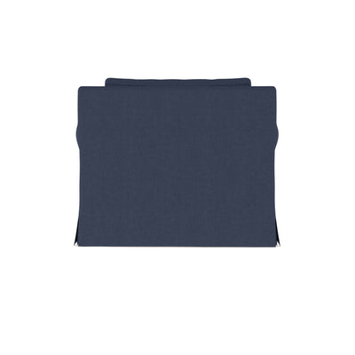 Ludlow Chaise - Blue Print Box Weave Linen