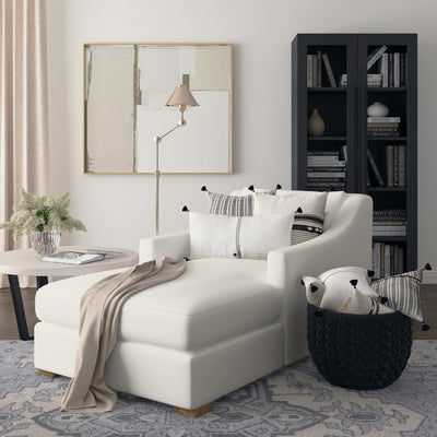 Crosby Chaise - Alabaster Crushed Velvet