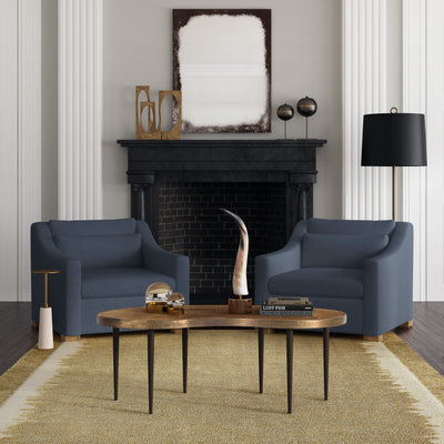 Crosby Chair - Bluebell Pebble Weave Linen