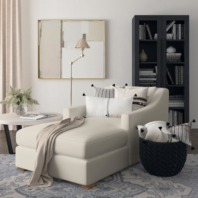 Crosby Chaise - Oyster Crushed Velvet