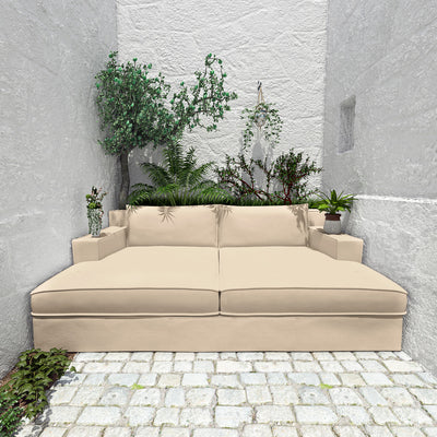 Mulberry Daybed - Alabaster Box Weave Linen