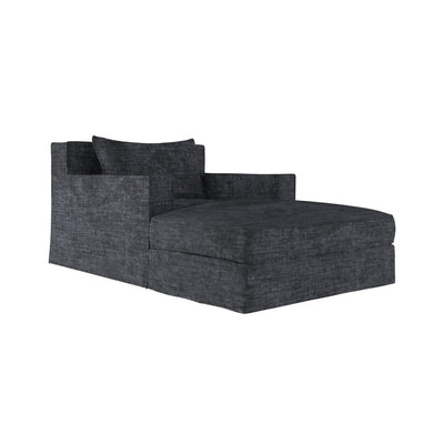Mulberry Chaise - Graphite Crushed Velvet