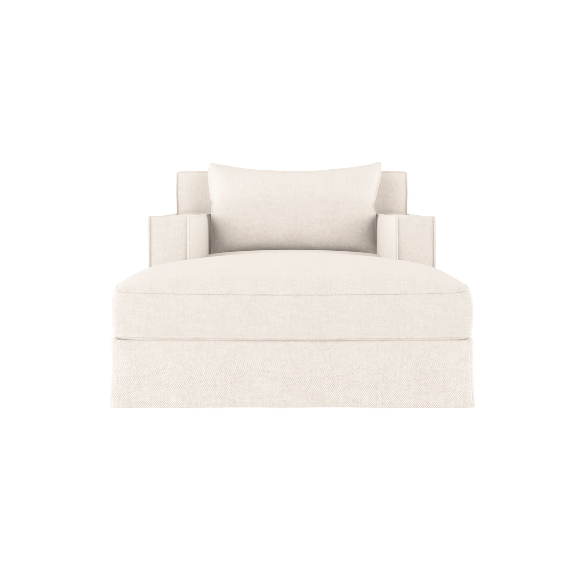 Mulberry Chaise - Alabaster Plush Velvet