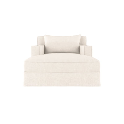 Mulberry Chaise - Alabaster Plush Velvet