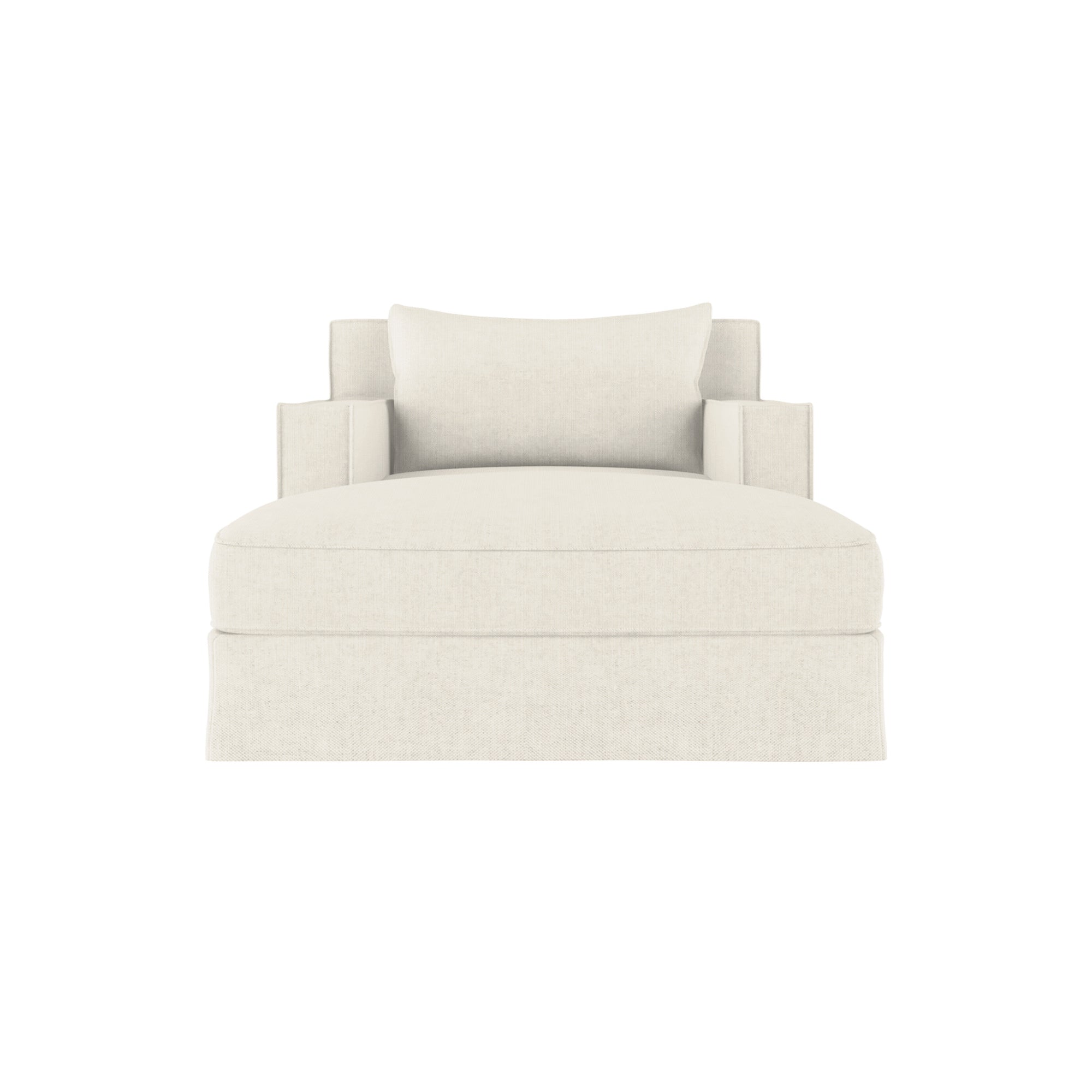 Mulberry Chaise - Alabaster Box Weave Linen