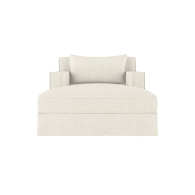 Mulberry Chaise - Alabaster Box Weave Linen