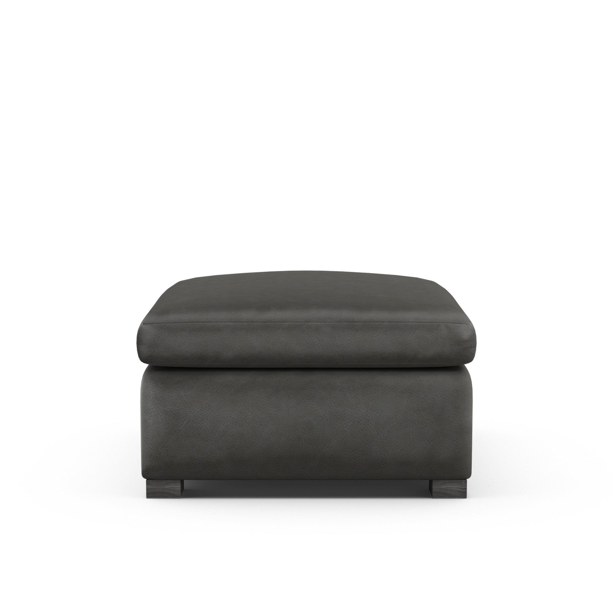 Evans Ottoman - Graphite Vintage Leather