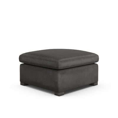 Evans Ottoman - Graphite Vintage Leather