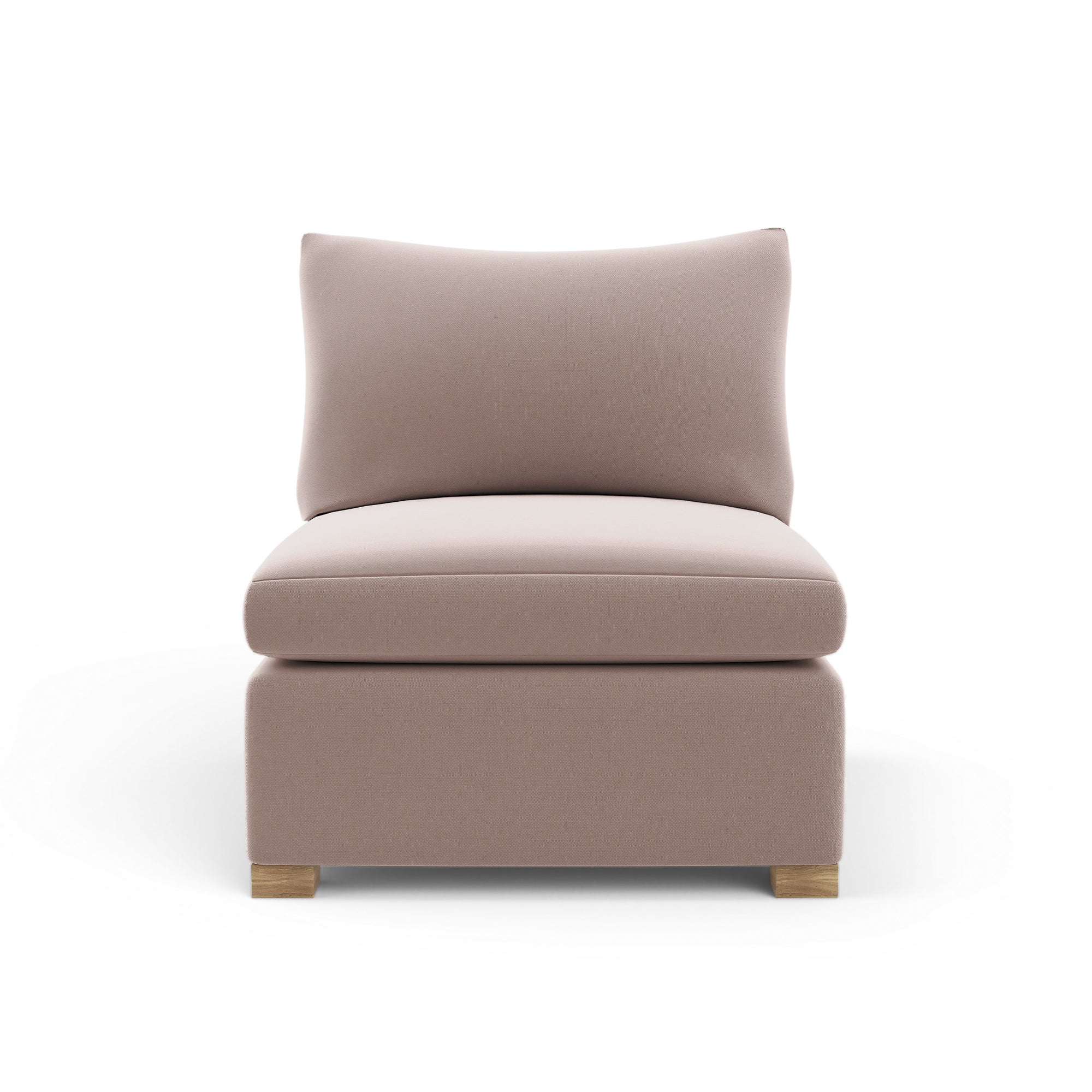 Evans Armless Chair - Blush Plush Velvet