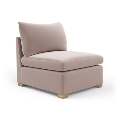 Evans Armless Chair - Blush Plush Velvet