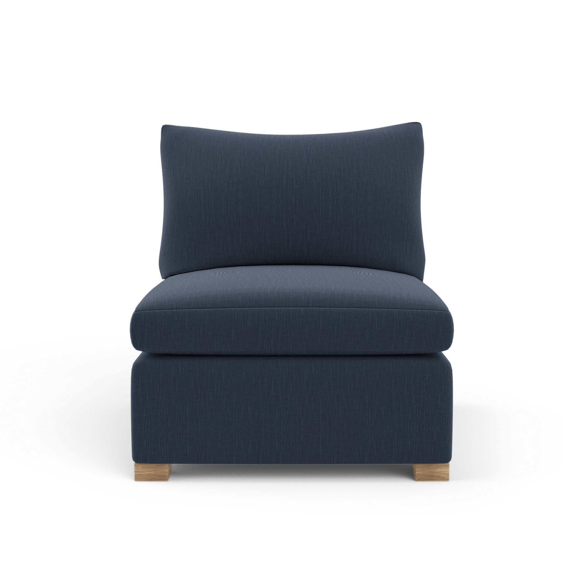 Evans Armless Chair - Bluebell Box Weave Linen
