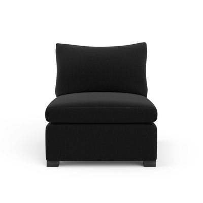 Evans Armless Chair - Black Jack Box Weave Linen