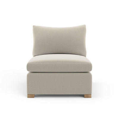 Evans Armless Chair - Oyster Box Weave Linen
