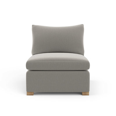 Evans Armless Chair - Silver Streak Box Weave Linen