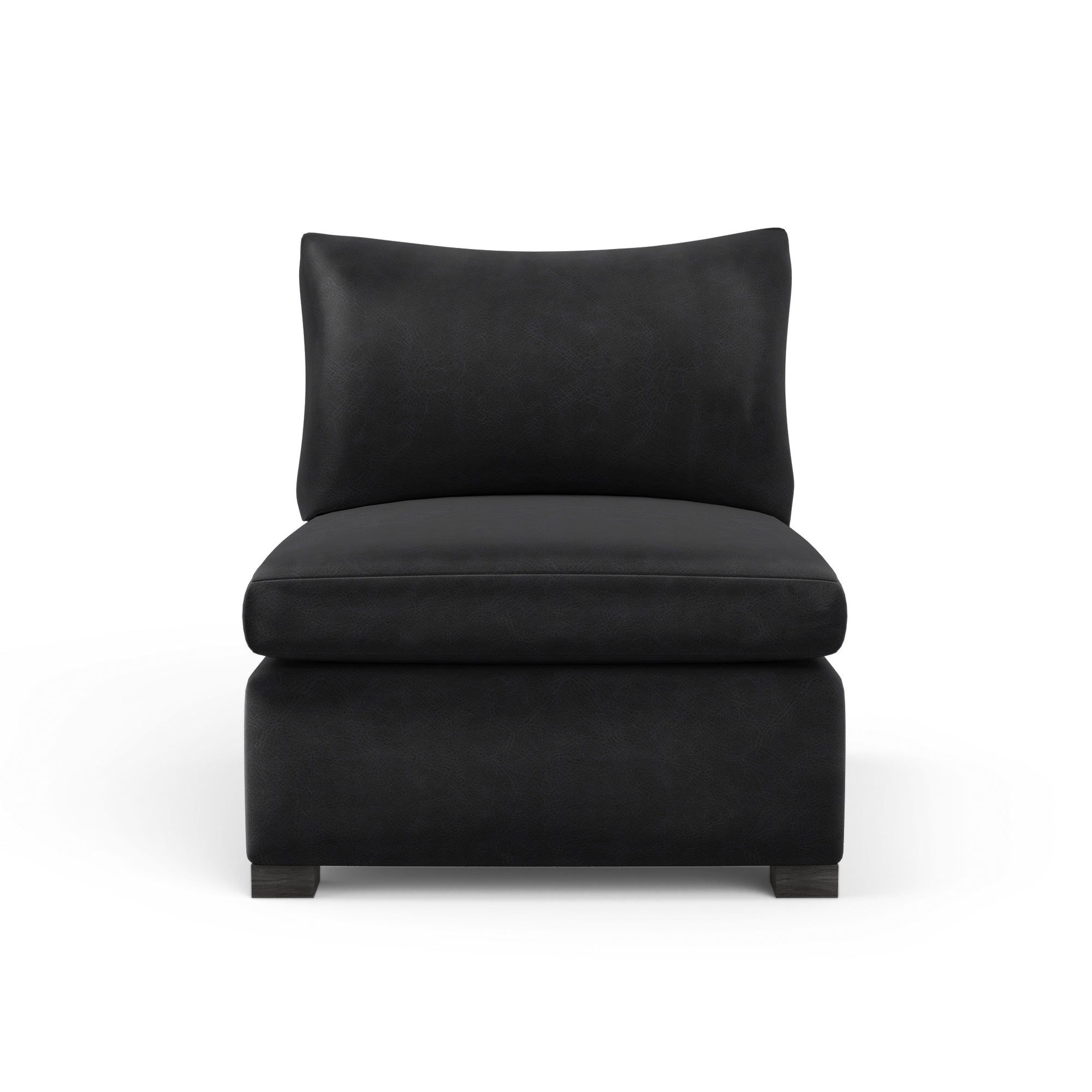 Evans Armless Chair - Black Jack Vintage Leather