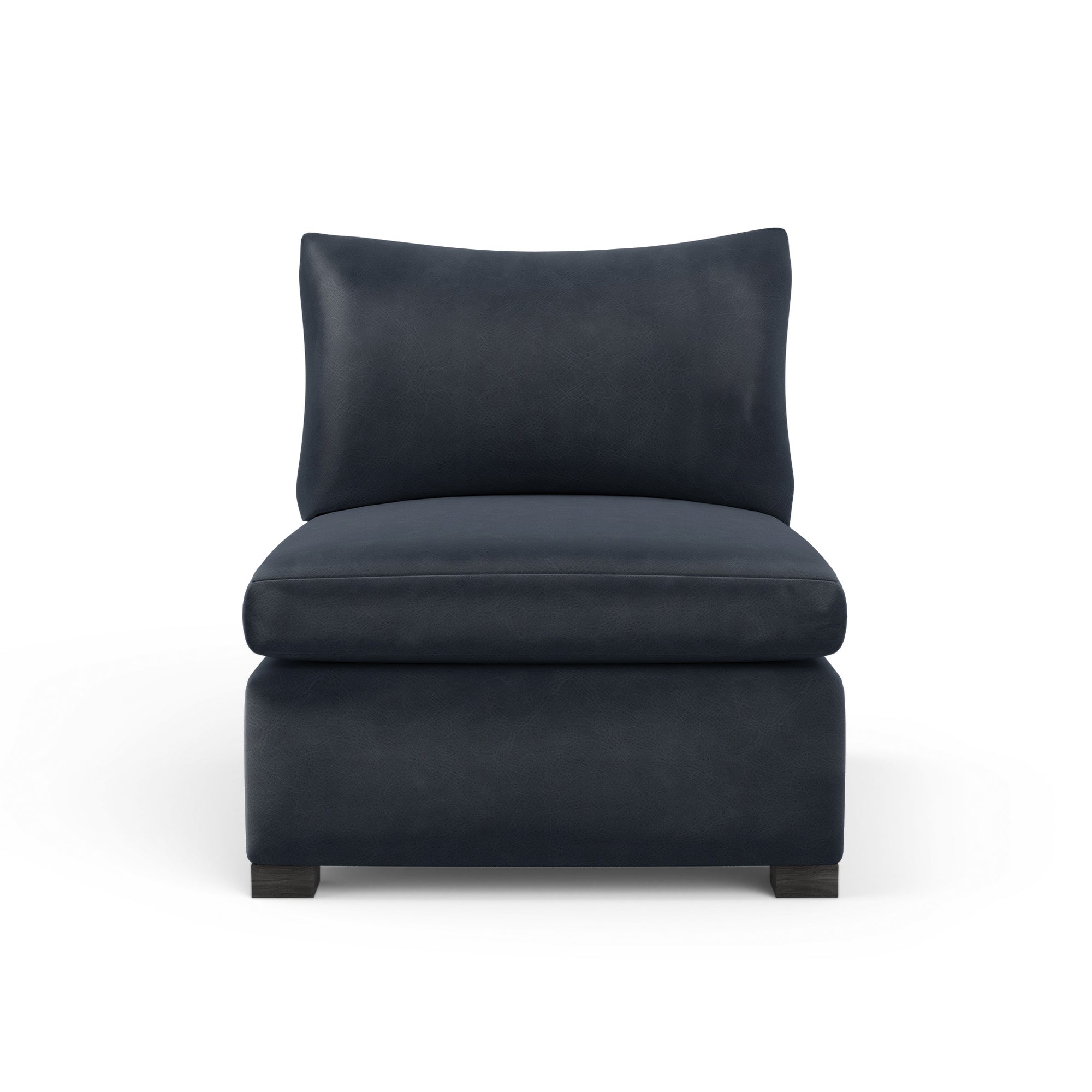 Evans Armless Chair - Blue Print Vintage Leather