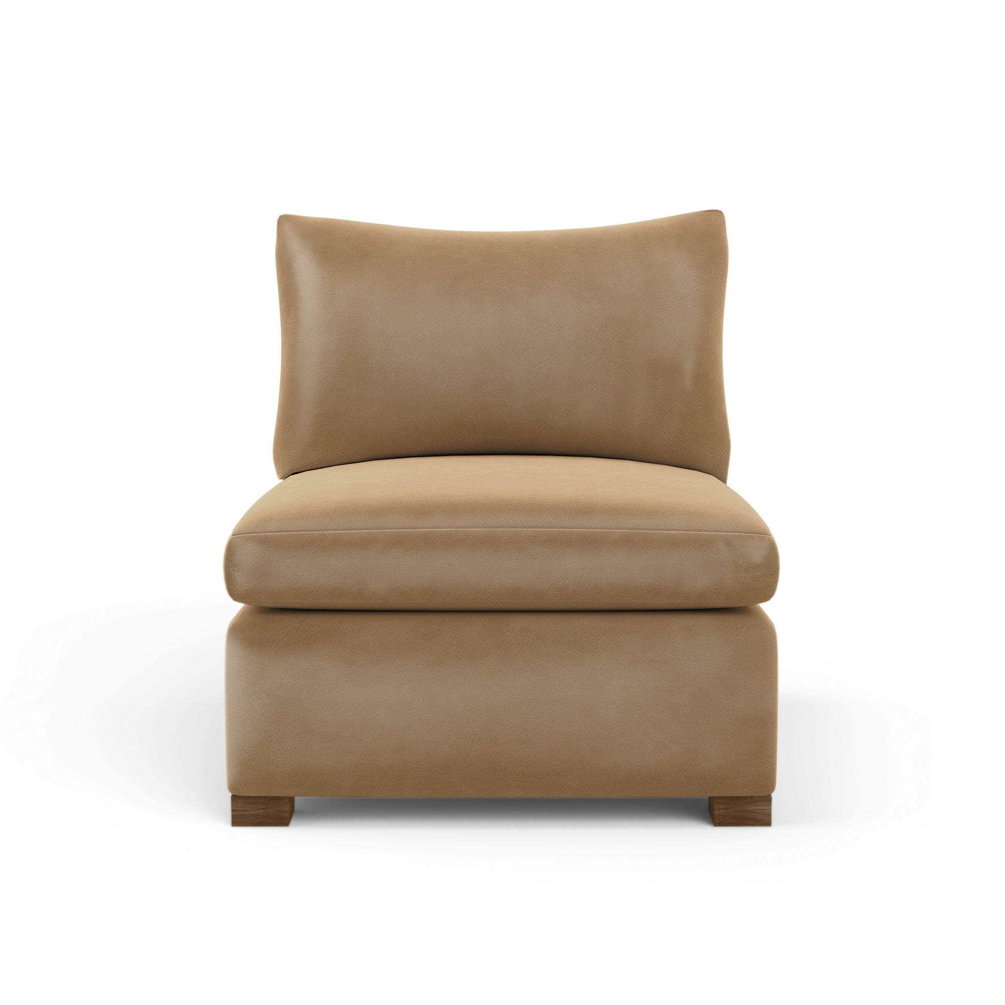 Evans Armless Chair - Marzipan Vintage Leather