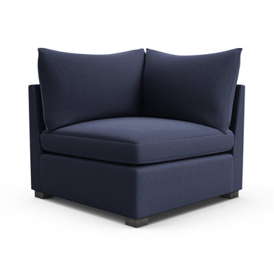 Evans Corner Chair - Blue Print Plush Velvet