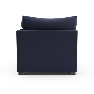 Evans Corner Chair - Blue Print Plush Velvet