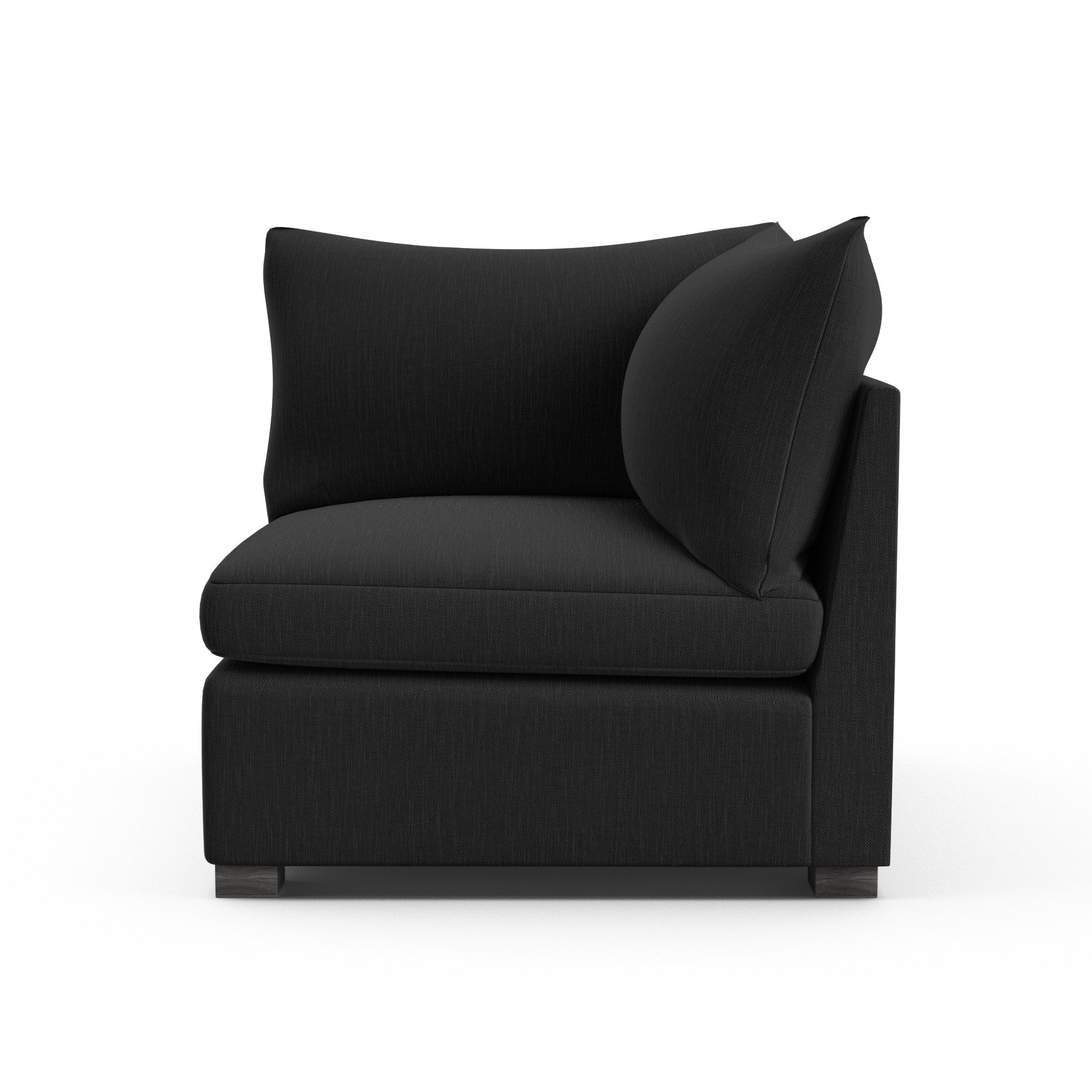 Evans Corner Chair - Black Jack Box Weave Linen