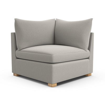 Evans Corner Chair - Silver Streak Box Weave Linen